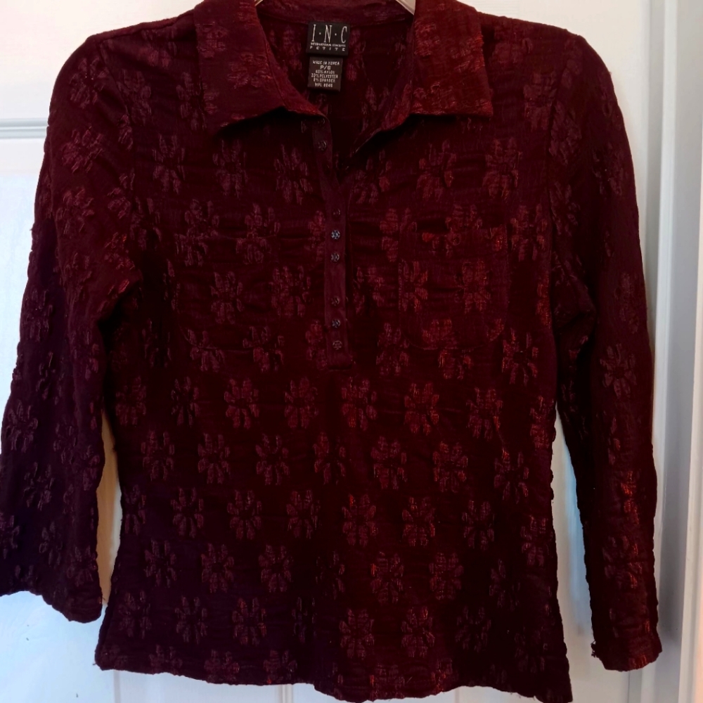 Blouse Petite Small Nice Lacey Stretch